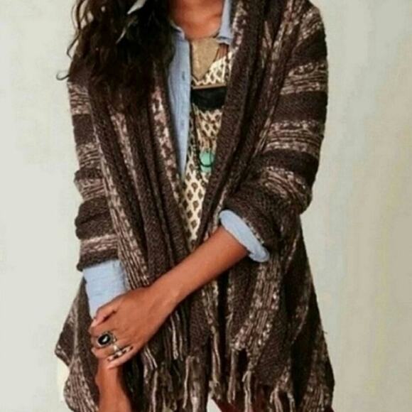 Free People Runway Runaway Love Retro Stripe Small Fringe Cardigan Sweater - Picture 7 of 7